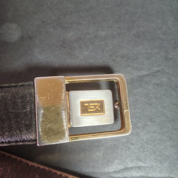 VINTAGE Yves Saint Laurent YSL Belt 42.5" 1" Black Leather Reversible Buckle - Picture 6 of 15